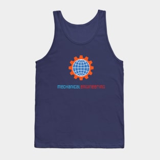 mechanical engineering, globe, gear, earth logo Tank Top